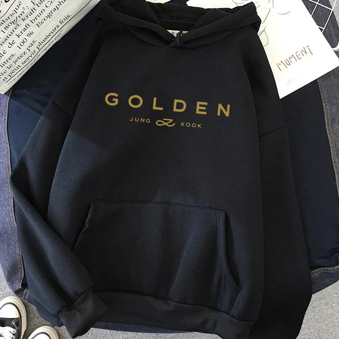 Moletom Canguru Blusa De Frio Seven Jungkook Logo Golden Maknae Bts Arirang World Tour Unissex