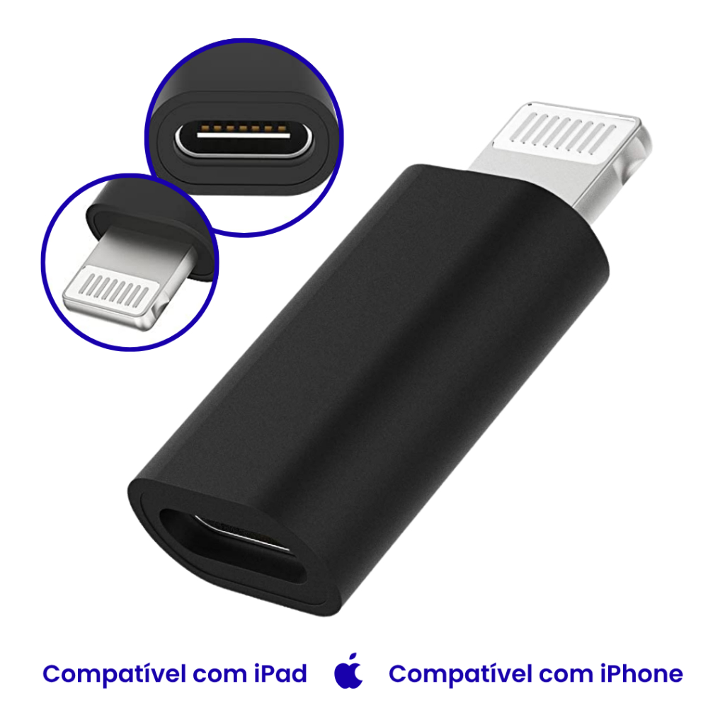 Adaptador Conversor OTG USB-C Compatível Com Lightning