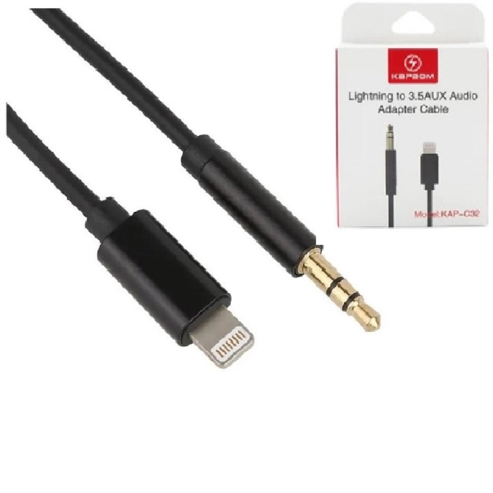 Cabo Auxiliar Adaptador Lightning x P2 Macho Para Som Carro