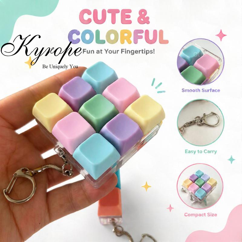 Kyrope Bonito Colorido Mini Teclado Chaveiro Brinquedo Fidget 9 Botão Chave Presente Mecânico Para Amigos