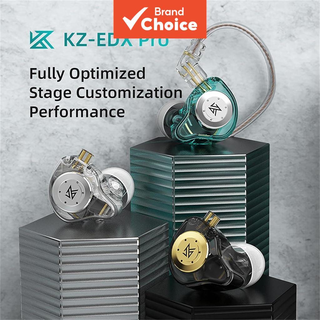 KZ EDX Pro Fones de Ouvido com Fio 3.5mm Cabo Removível HIFI Monitor Dual Dynamic Driver Grave Profundo Cancelamento de