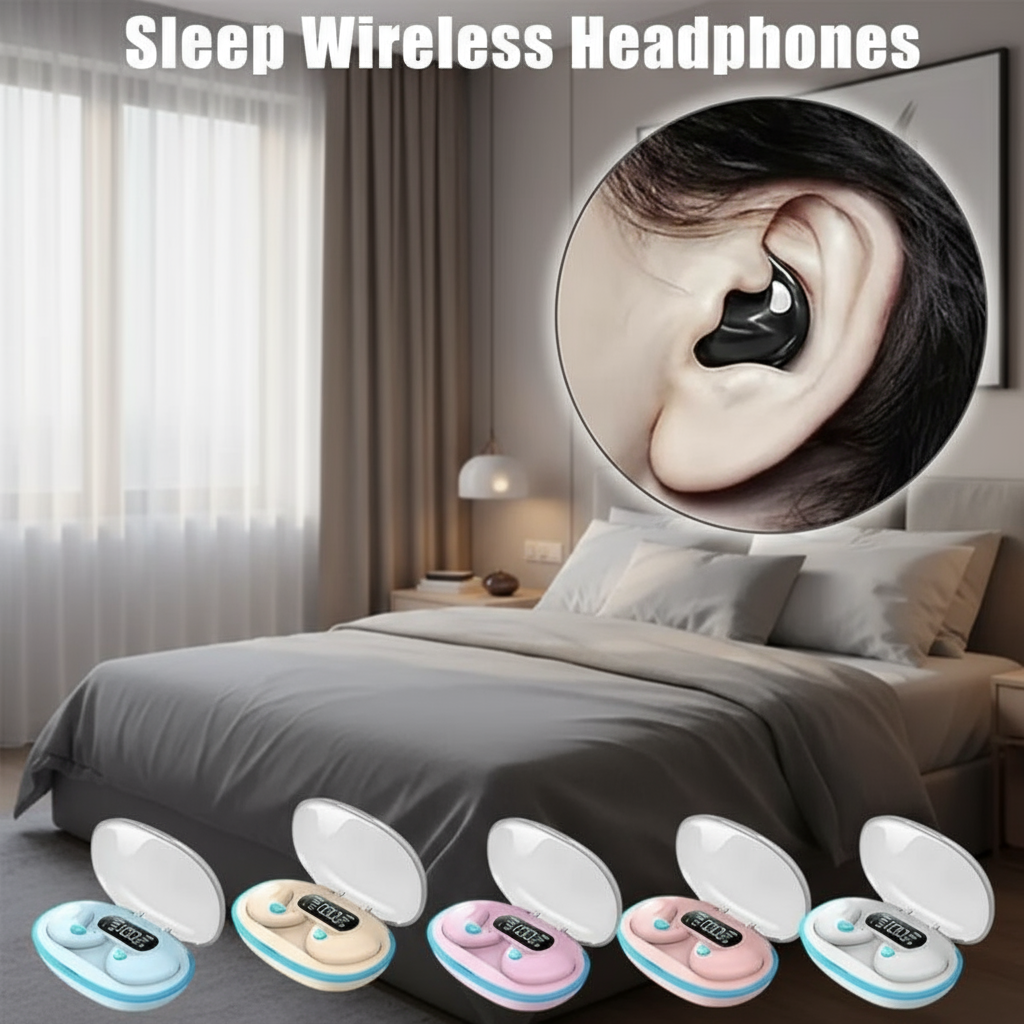 X55 Fones de Ouvido Bluetooth para Dormir, Sem Fio, Graves Potentes, Cancelamento de Ruído, Estéreo HiFi, IPX5,