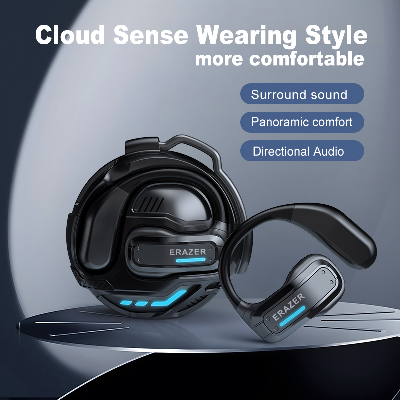 ERAZER X8 AI Tradutor Fones De Ouvido Sem Fio Bluetooth 5.3 Estéreo HiFi De Orelha Aberta Com Microfone Para Reuniões E