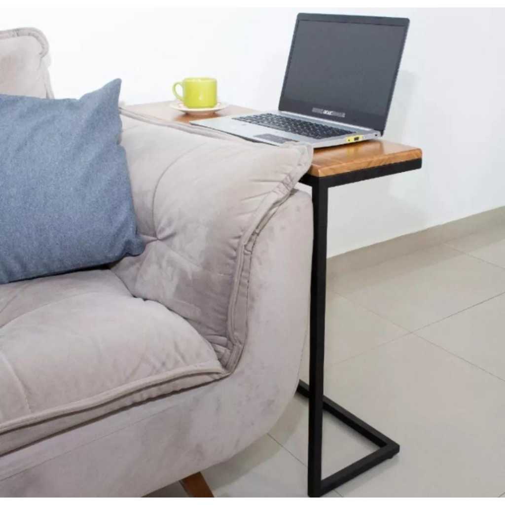 Mesinha Lateral Apoio Sofá (Notebook , livros , Café , etc...Preto ou Dourado