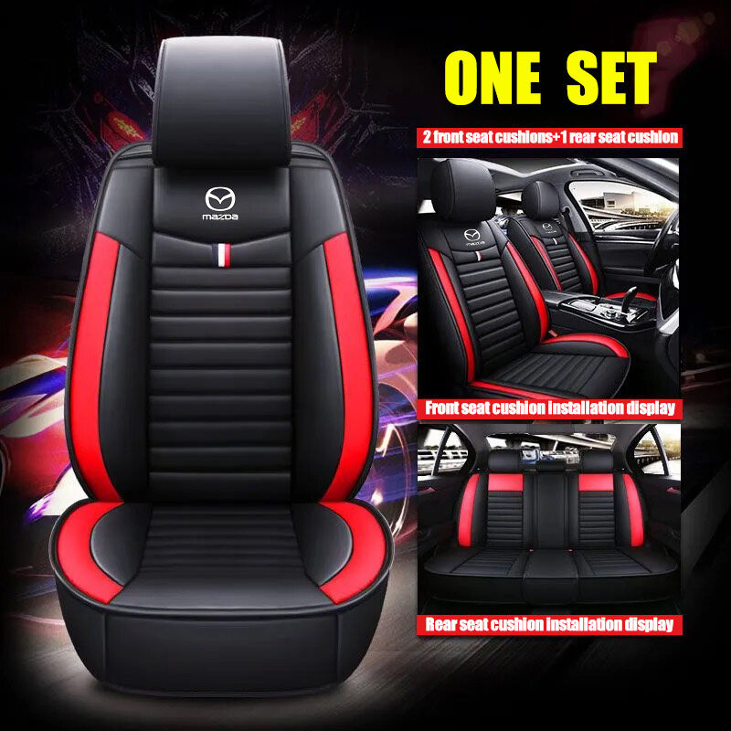 Capa de Assento de Carro em Couro PU 3D para Mazda CX-3 MX-5 Atenza Millenia Fighter Mizer RX-8 Mazda5 Conjunto Completo