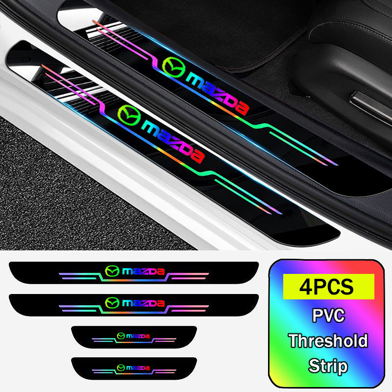 Protetor de Soleira de Porta Anti-Risco em PVC com Adesivos a Laser para Mazda CX3 CX4 CX5 MX3 MX5 Atenza BT50 Mazda2 Ma