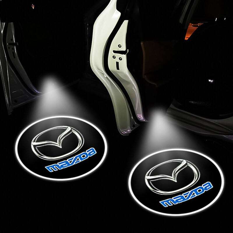 Luz de Projeção LED para Porta de Carro com Emblema Automotivo, Acessórios de Estilo para Mazda 2 3 6 Atenza Axela Demio