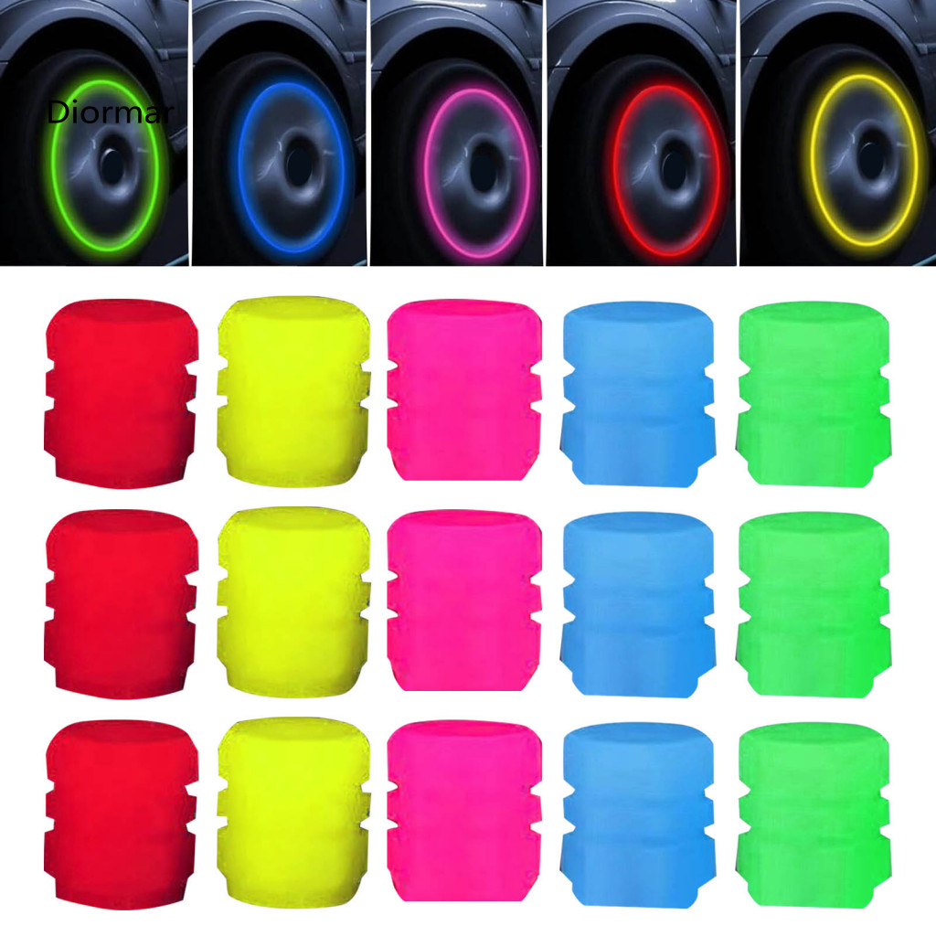 Corrosion-resistant Valve Caps Universal Tire Stem Covers Glow the Dark for Car Truck Suv Motorcycle – Night Safety