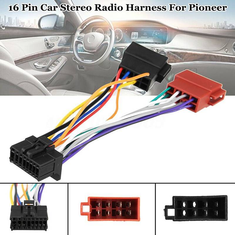 LTBR Rádio Estéreo De Carro ISO Cablagem Conector Cabo 16 Pinos Para Pioneer 2003-on ~