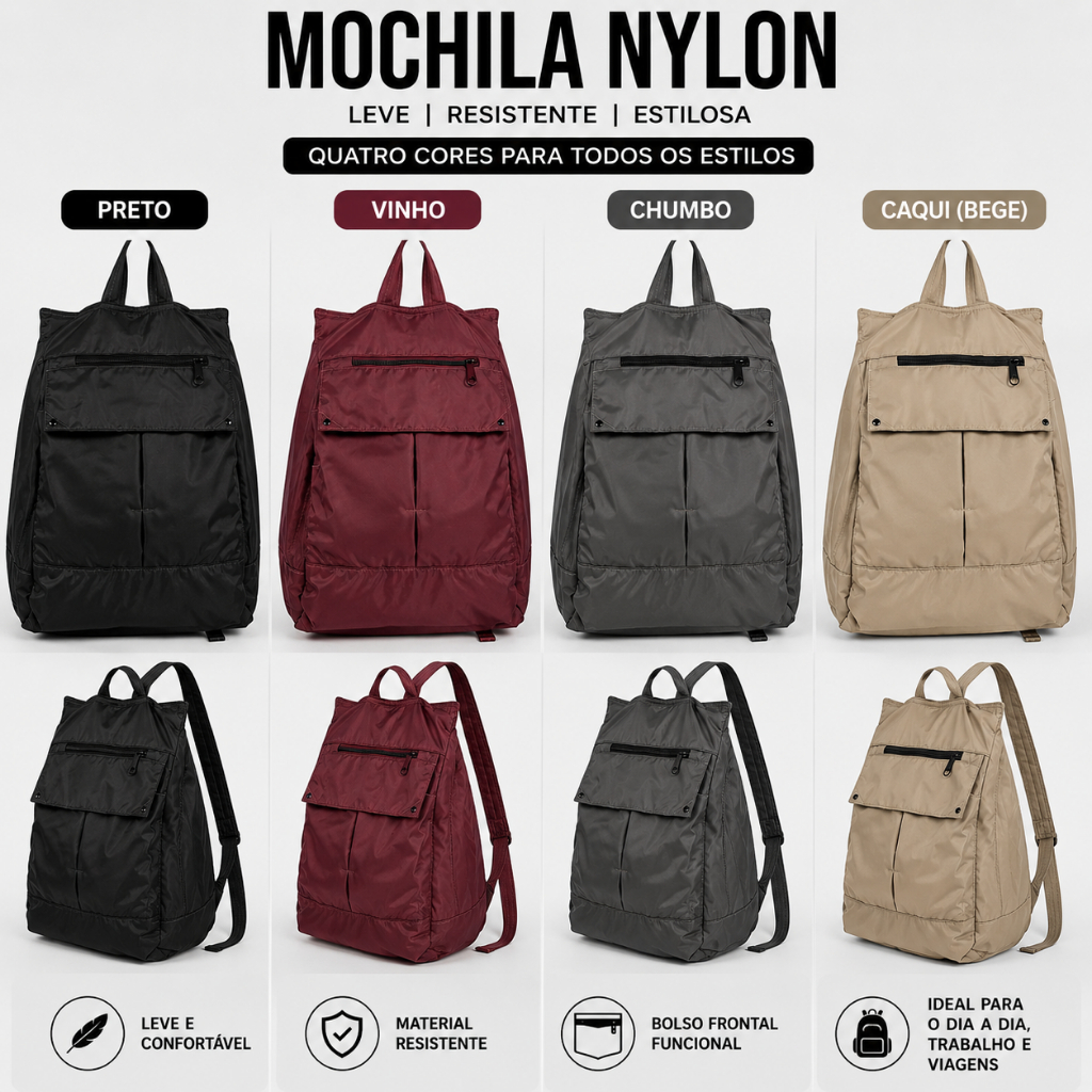 Mochila ANTI-FURTO Unissex Nylon Impermeável Resistente Trabalho Faculdade Viagem