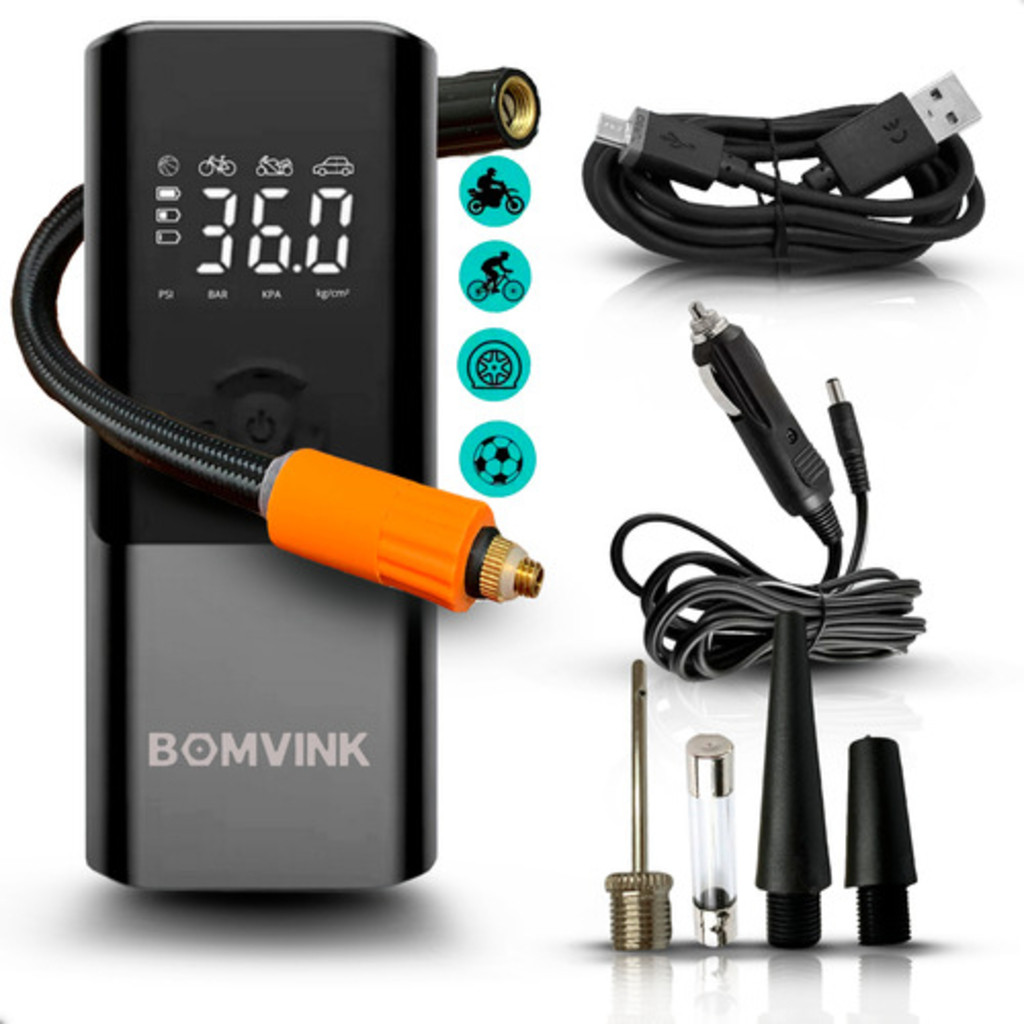 Mini Compressor De Ar Bomder Potente Portátil 150 Psi Cor Preto 110V/220V