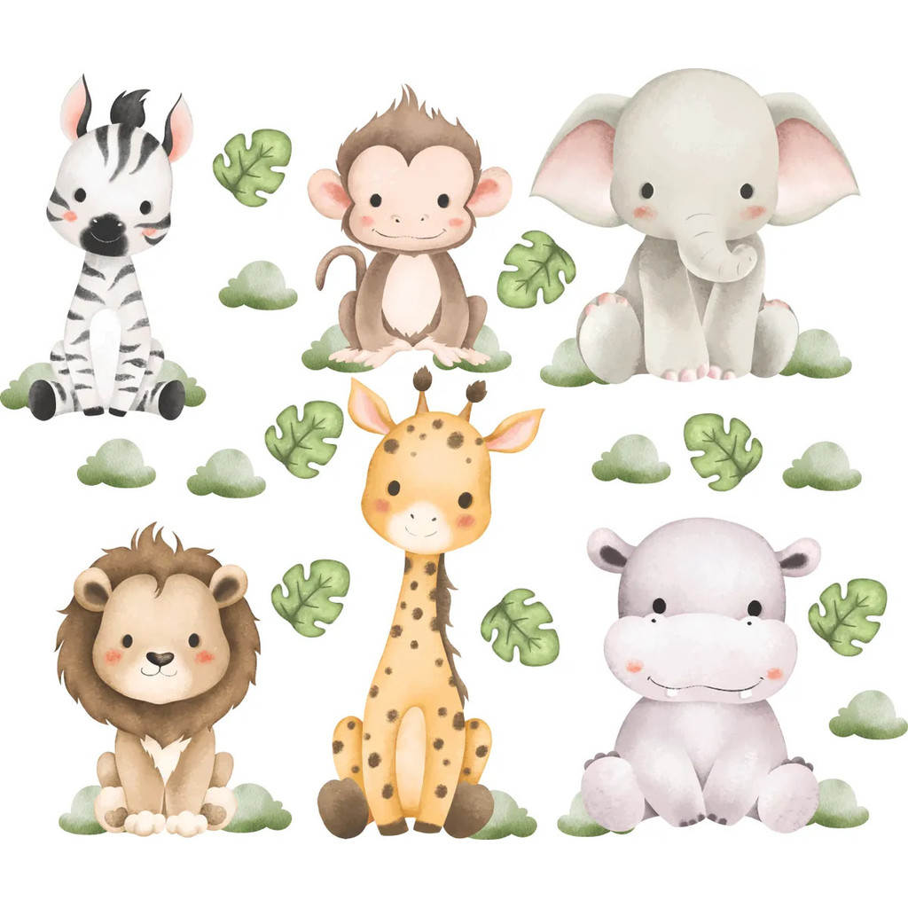 Adesivo De Parede Infantil Safari Animais Quarto varios modelos