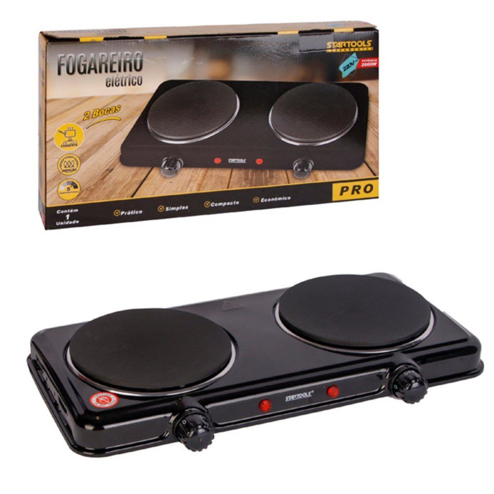 Fogão Elétrico Cooktop Portátil 2 Bocas 220V