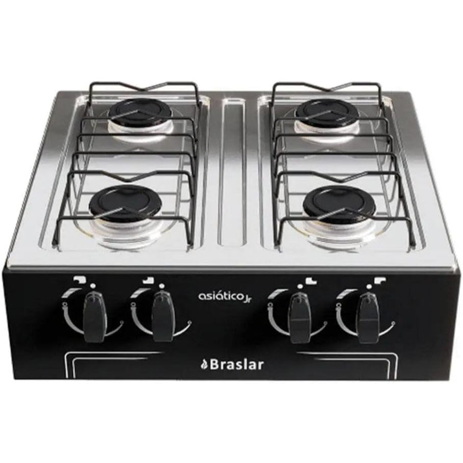 Fogão Cooktop De Mesa Portátil A Gás 4 Bocas Braslar Bivolt