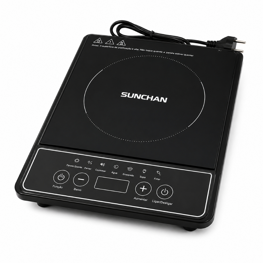 Cooktop Indução 1 Boca 220v Portátil Econômico Painel Touch Para Kitnet Apartamento Cozinha Compacta