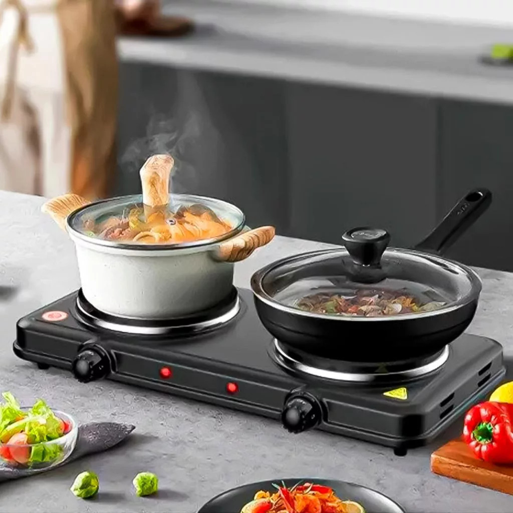 Fogão Elétrico 1 ou 2 Bocas Indução Portatil Cooktop 1000W Aquecimento rápido Fogareiro Camping Cozinha Mini Grill 220V