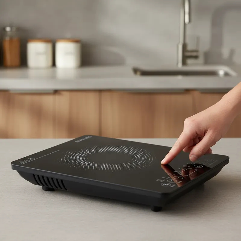 cooktop Indução elétrico portátil 1 Boca Touch agratto 1200w P/ cozinha 127v ou 220v Trava fogareiro