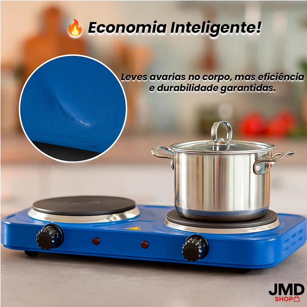 Fogão Fogareiro Elétrico 2 Bocas Cooktop Pequenas Avarias 2000W Portátil