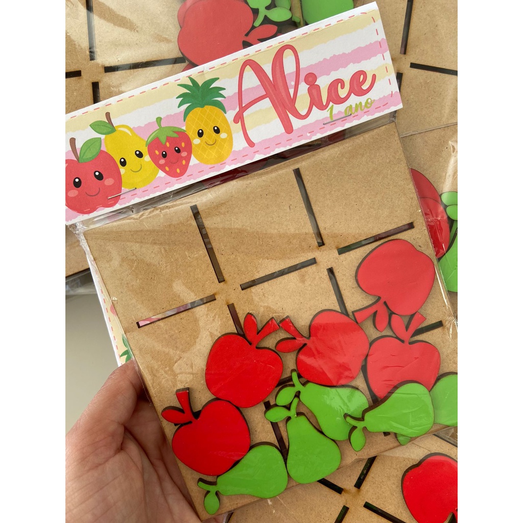 Kit 10/20/30 Jogo da Velha Personalizado com Sacolinha | Lembrancinha de Aniversário Criativa