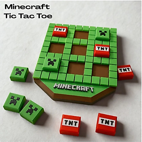 Jogo da Velha Minecraft - Presente criativo - Jogos antigos - Quebra cabeça personalizado