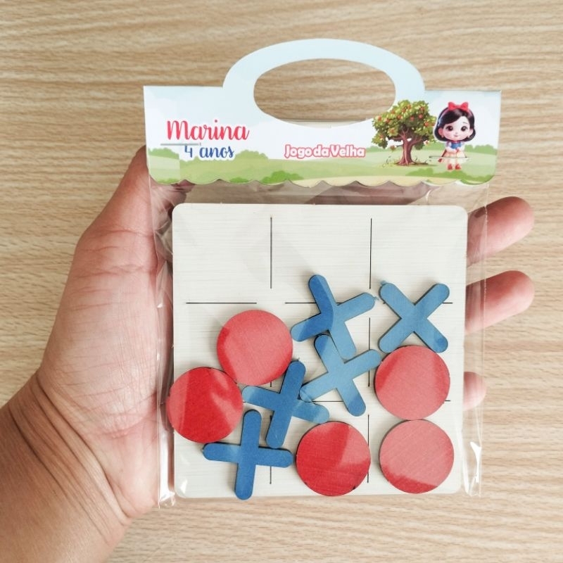 Kit 65 Jogos da velha personalizados Branca de Neve e outros temas lembrancinhas personalizados de festa