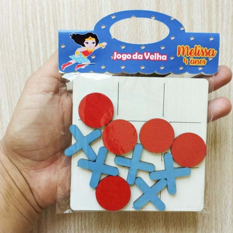 Kit 10 Jogos da velha personalizados Mulher Maravilha , woman - lembrancinhas menina personalizados de festa infantil