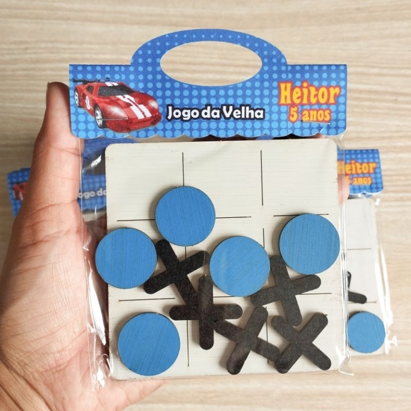 Kit Jogos da velha em MDF personalizado Hot Wheels carros kit lembrancinhas de festa infantil