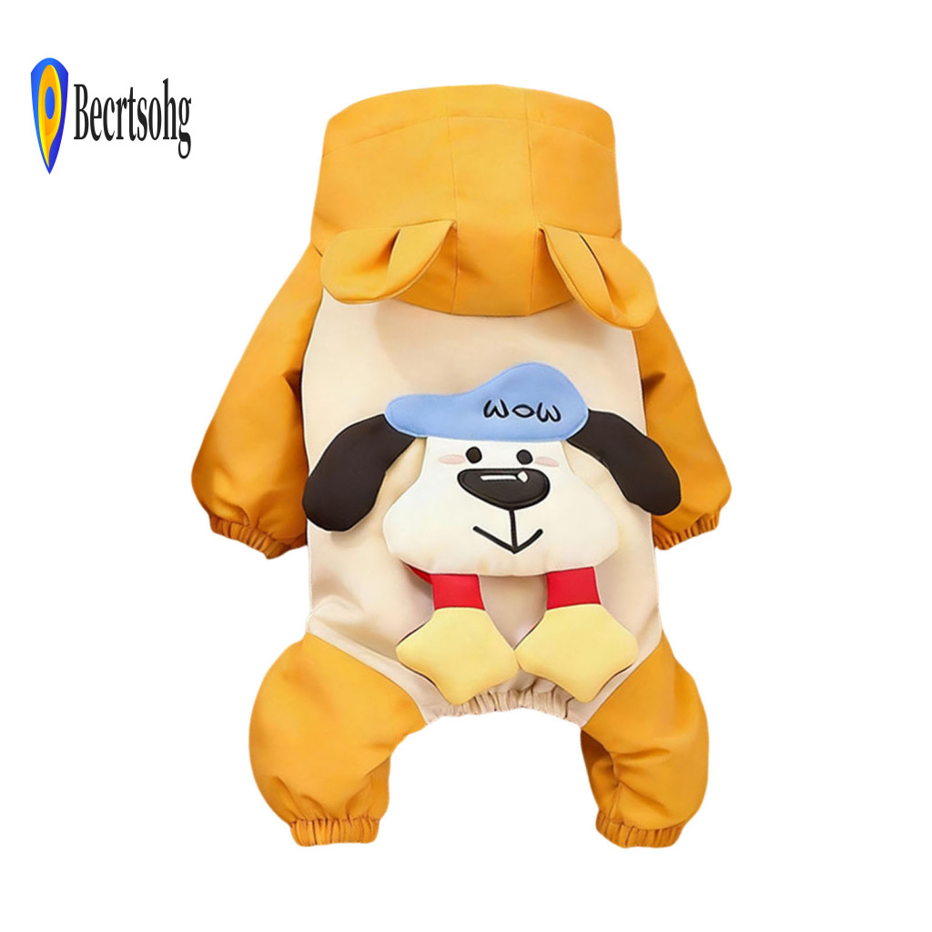 Weather Pet Apparel Dog Jumpsuit Winter Waterproof Windproof Hooded with Ears – Warm Padded Four-leg Jacket for Small