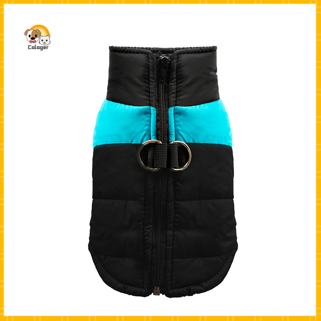 Puppy Winter Vest Dog Jacket with Zipper Waterproof for Small Medium Dogs – Windproof Padded Warm Pet Coat Back D-ring