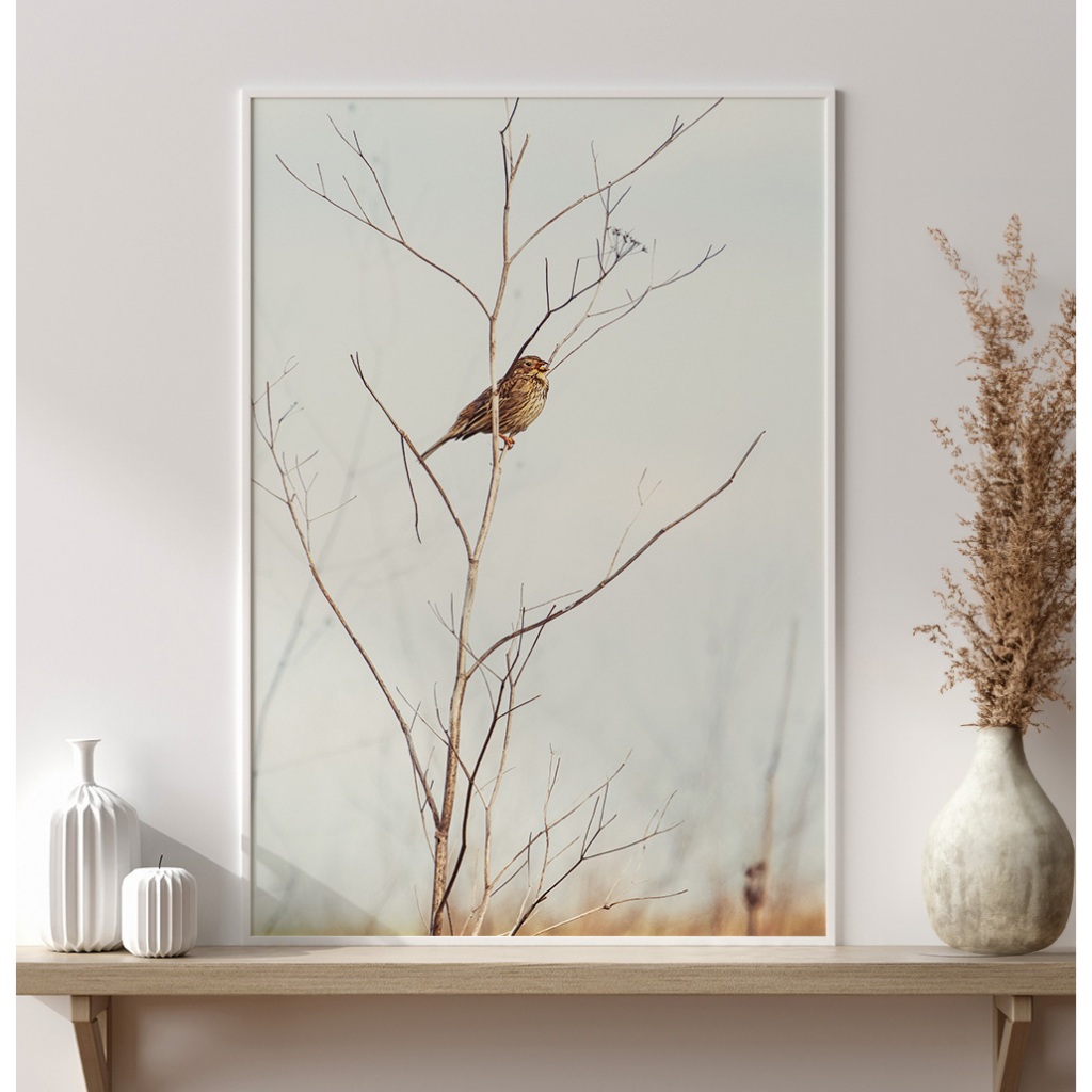 Quadro Natureza Com Moldura E Vidro Quadro Decorativo Para Quarto Quadro Vintage Pássaro Em Galho
