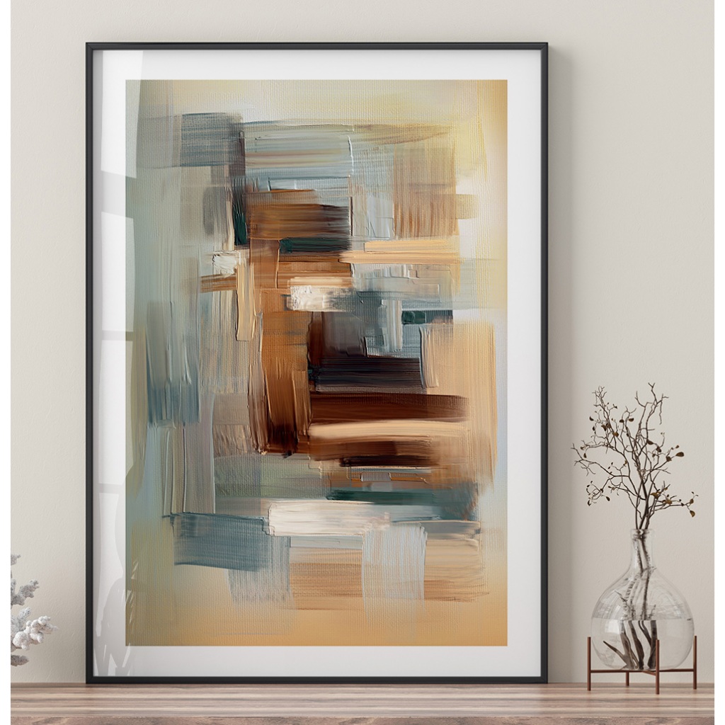 Quadro Decorativo Sala Com Moldura Quadro Grande Para Quarto Quadro Abstrato Escritório Espatuladas