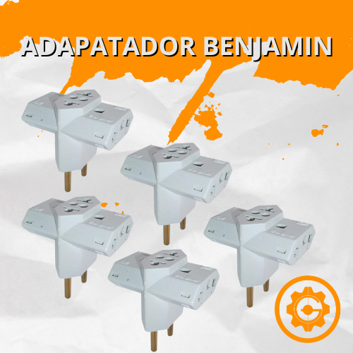 Adaptador de Tomada Benjamin 10A/20A Pino Maciço Adaptador T Resistente