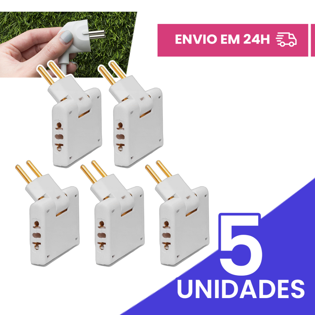 Adaptador Articulado de Tomada Benjamin Deslocado 10A Resistente Bivolt Dobravel