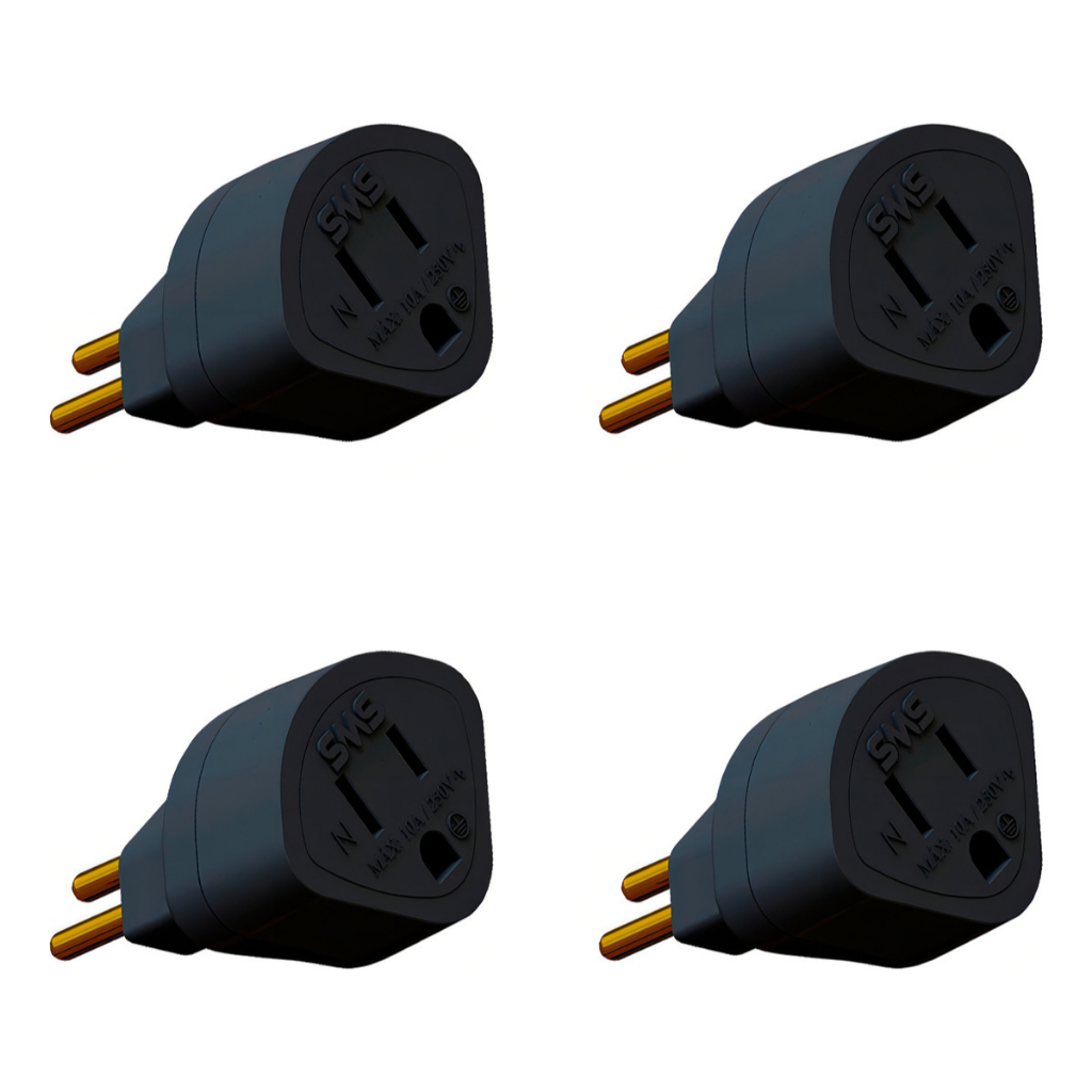 Kit 4 Adaptadores Sms P/Tomada 3 Pinos 64120