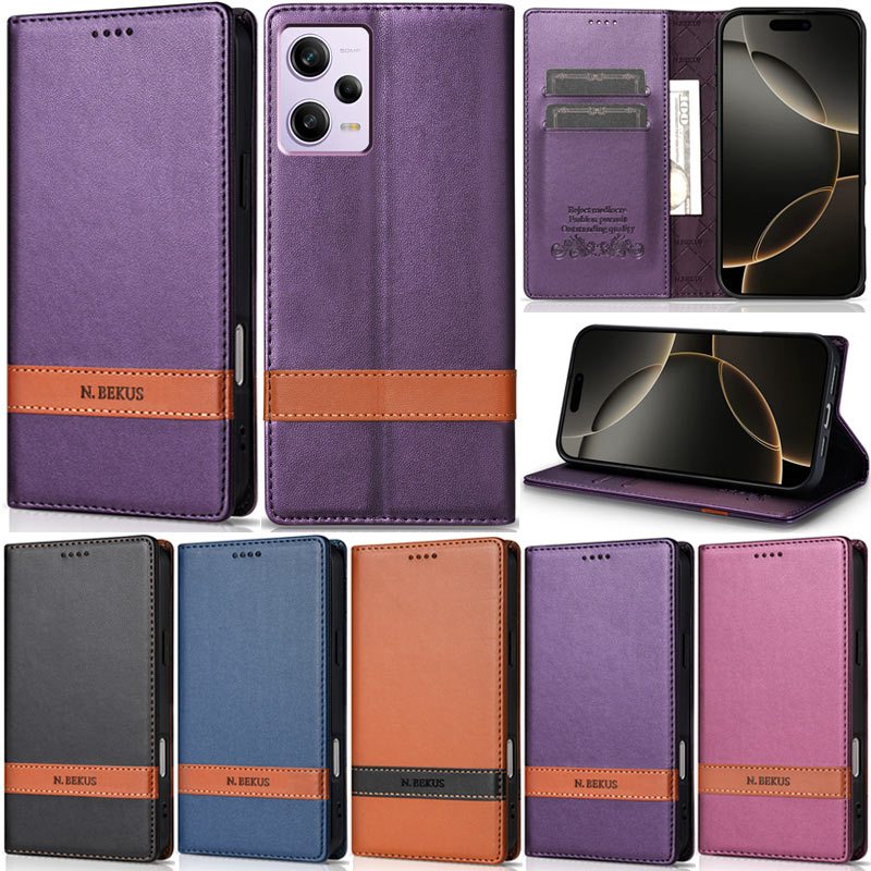 Capa De Luxo Para Xiaomi 13T 12T 11T Redmi 12C 13C 12 4G Note 12s 11 12 Pro 10 Splice Wallet Soft PU Couro Slot Cartão F