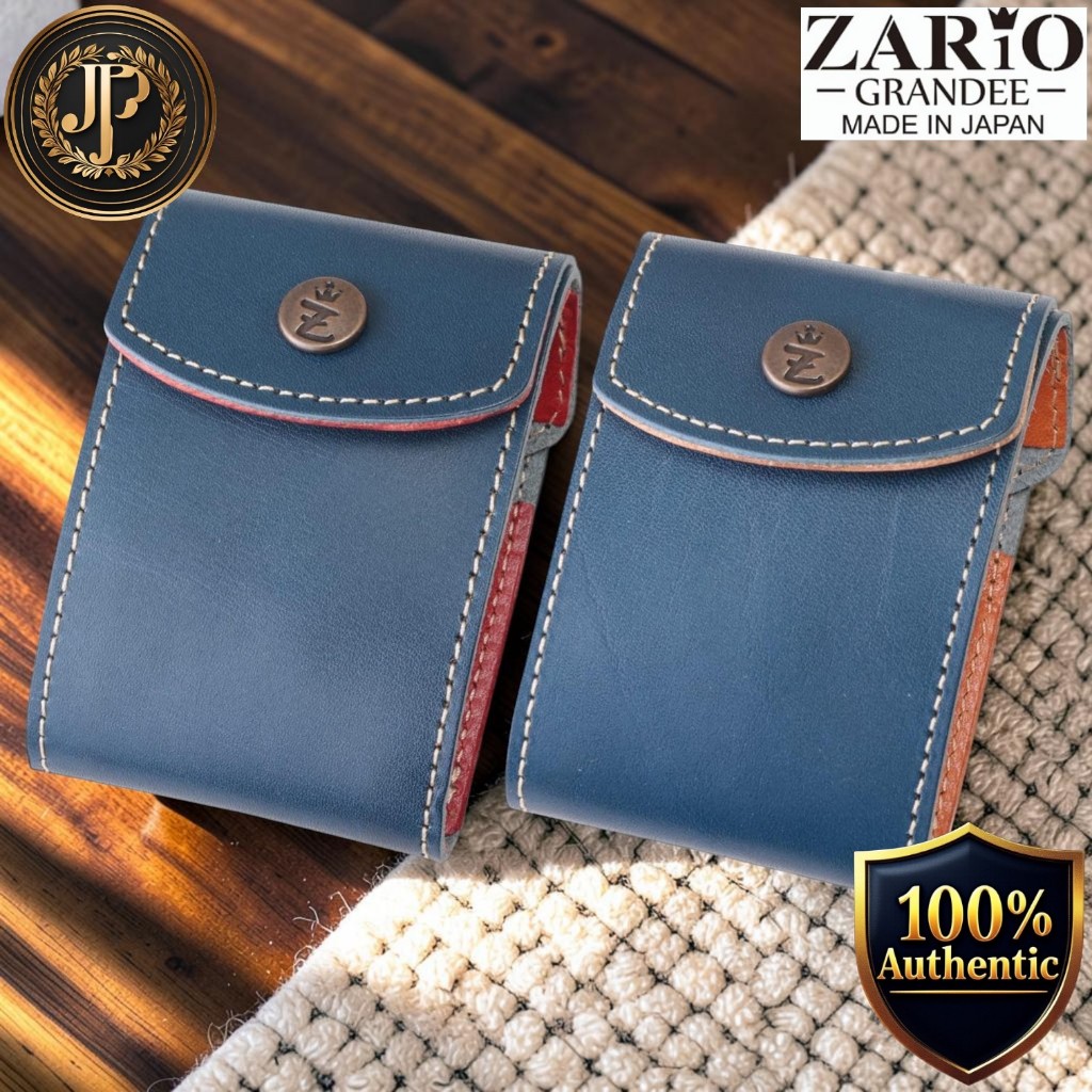 ZARIO-GRANDEE ZAG-0042 Genuine Tochigi Leather Coin Case Mini Wallet, Compact with Bill and Card Slots, Made in Japan