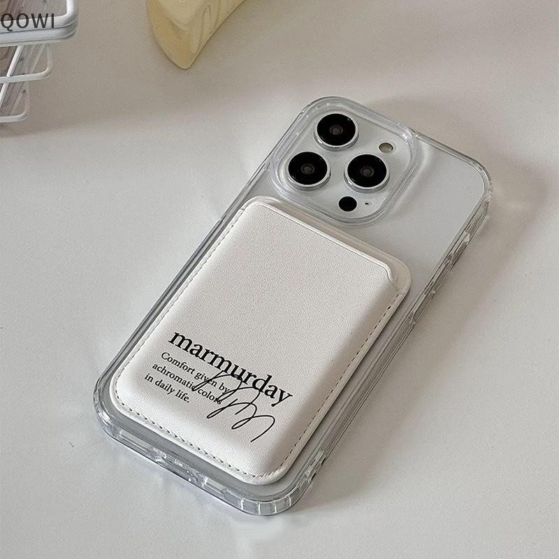 qo Simples Magnético Telefone Volta Titular Do Cartão Caso Capa Para 15 14 13 12 Magsafe Carteira Slot Saco De Identific