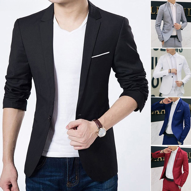2023 Novo Estilo Masculino de Alta Qualidade Novo Casual Slim Fit Formal Terno de Um Botão Blazer Jaqueta com Distintivo
