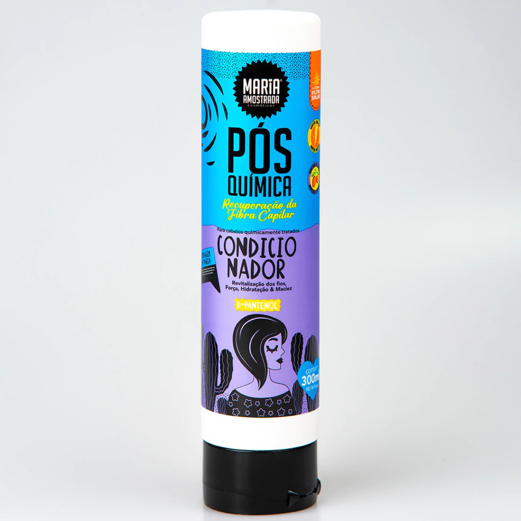 CONDICIONADOR PÓS QUIMICA - MARIA AMOSTRADA 300ML | NUTRI, HIDRATA E FORTALECE