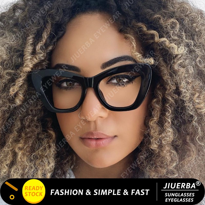 (JIUERBA) Novo Design De Moda Óculos De Sol Vintage Fashion Leopard Colorful Anti Blue Light Eyeglasses