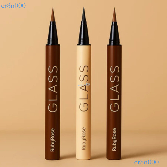 Caneta Delineadora Glass Ruby Rose HB527 HB524 – Preto, Light Brown e Dark Brown, Traço Fino e Preciso ✨cr8n000