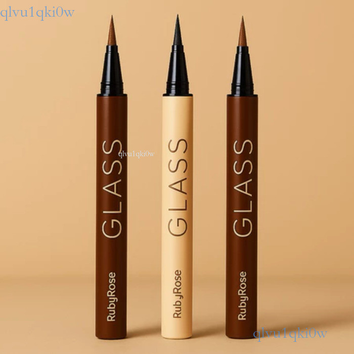 ✨ki0ww Caneta Delineadora Glass Ruby Rose HB527 HB524 – Preto, Light Brown e Dark Brown, Traço Fino e Preciso