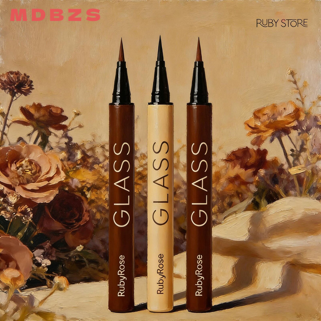 Caneta Delineadora Ruby Rose Glass HB527 HB524 – Preto, Light e Dark Brown para Olhos e Sobrancelhas