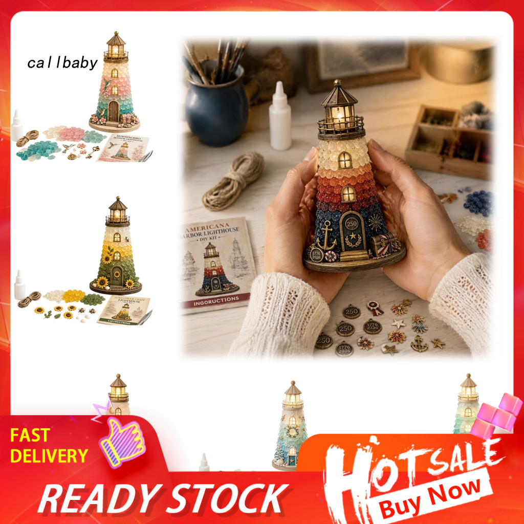 Diy Sea Glass Art Kit Crafts for Adults 3d Lighthouse Light – Coastal Home Decor Table Ornament Craft for Perfect Gift