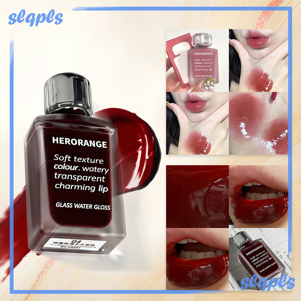 Esmalte Labial Brilhante Herorange Light Dew Glass , Brilho Espelhado Úmido , Lábios Suculentos Rechonchudos , Sem Trans