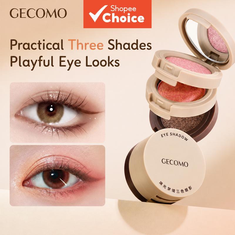 Sombra Tricolor Gemon Glass Light-Shimmer Matte Multi-Shade , Iniciante De Longa Duração , Sedoso E Suave , Escolha Maqu