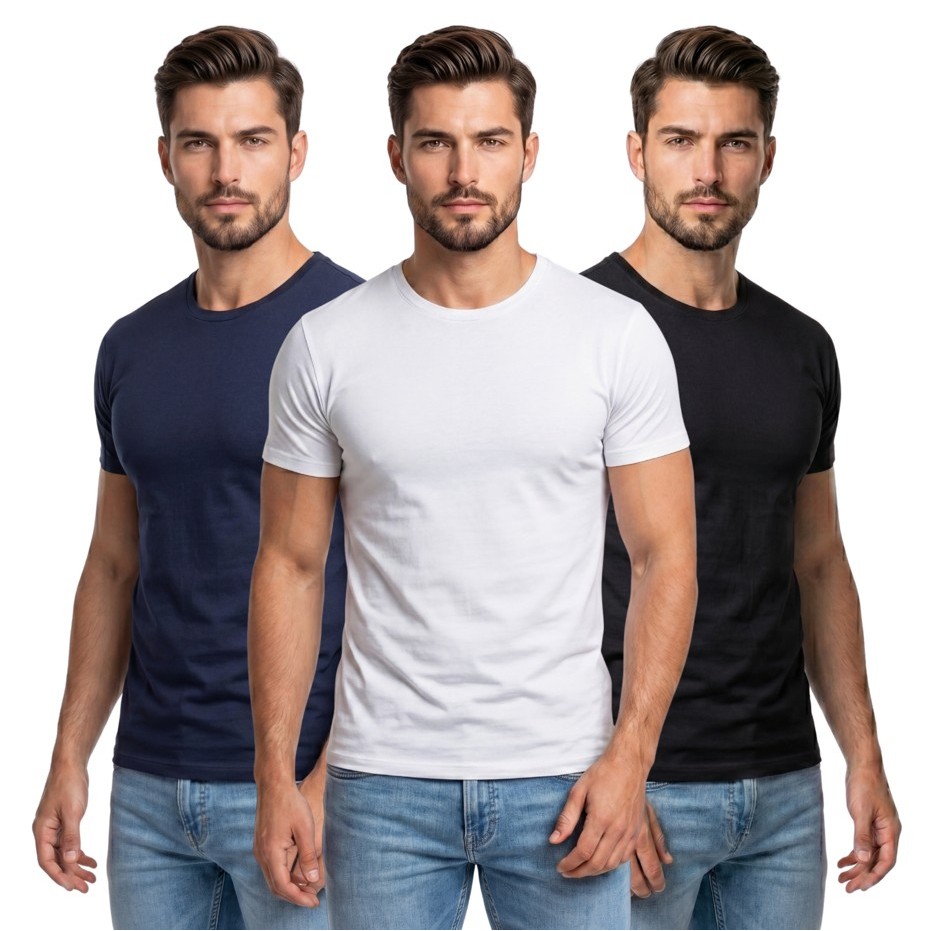 Kit 3 Camisetas Masculinas Cotton Premium Algodão Peruano Macio Casual Conforto Qualidade Dia a Dia