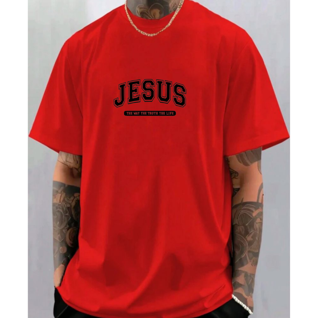 Camiseta Masculina Jesus Várias Cores Camisa Algodão Estilosa Casual Dia a Dia