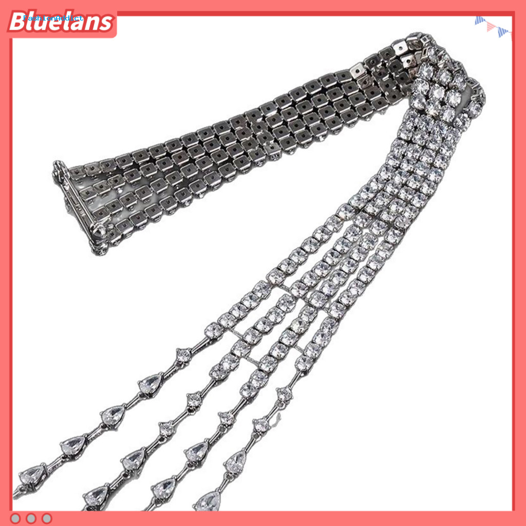 Light Luxury Brooch Women Pin Women’s Sparkling Faux Crystal Geometric Long Spike Design Elegant Shoulder Chain Party