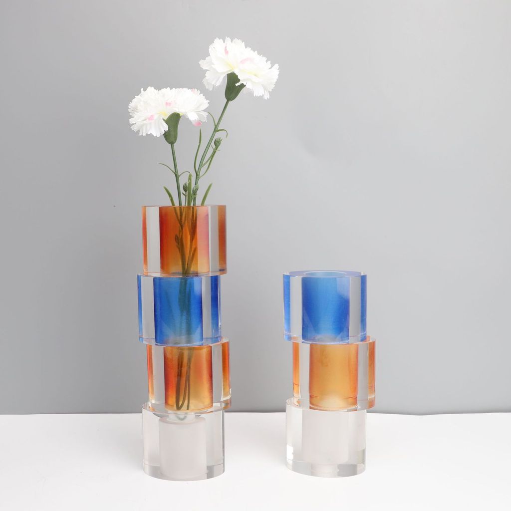 HDL3 New Chinese-style crystal geometric flower arrangement ornaments for model rooms, coffee tables, TV cabinets, study